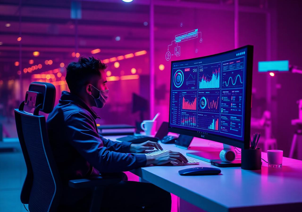 Criador analisando resultados com apoio da IA CreatorOS
